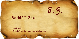 Bodó Zia névjegykártya